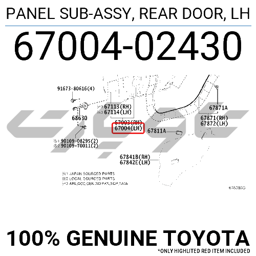 PANEL SUB-ASSY, REAR DOOR, LH