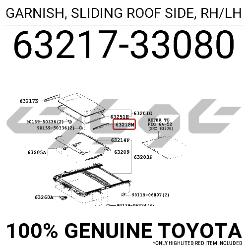 GARNISH, SLIDING ROOF SIDE, RH/LH