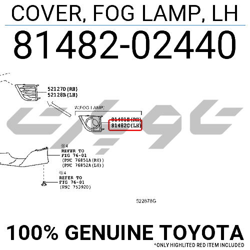 COVER, FOG LAMP, LH