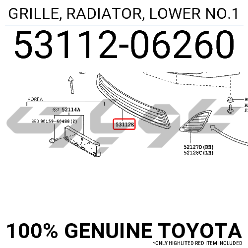 GRILLE, RADIATOR, LOWER NO.1