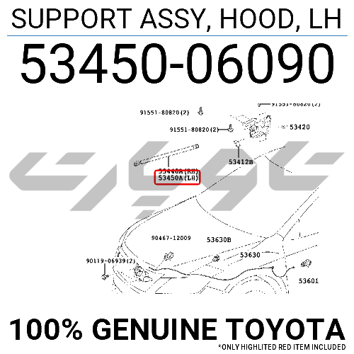 SUPPORT ASSY, HOOD, LH