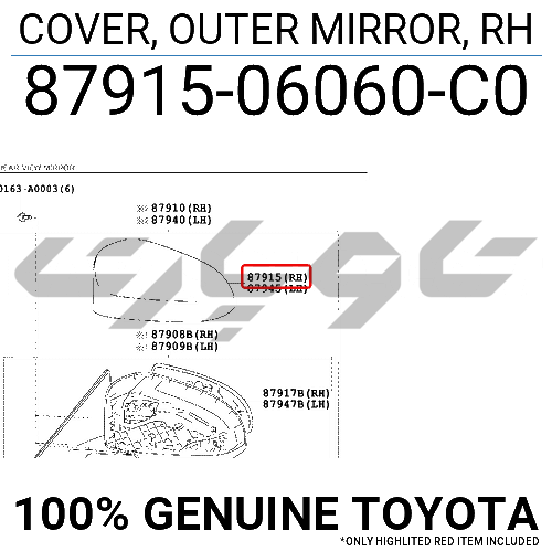 COVER, OUTER MIRROR, RH