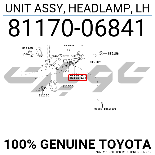 UNIT ASSY, HEADLAMP, LH