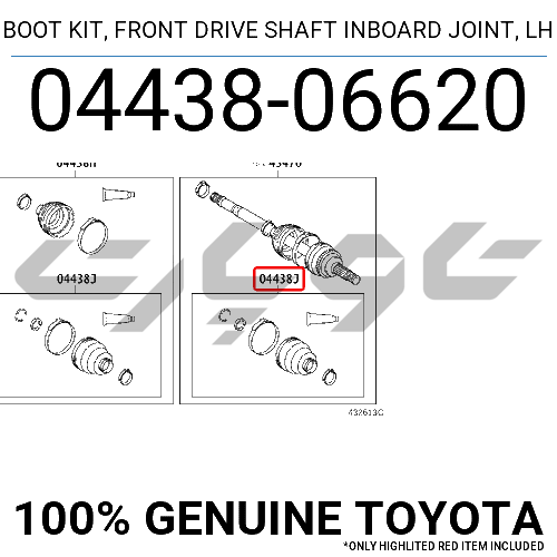 BOOT KIT, FRONT DRIVE SHAFT INBOARD JOINT, LH