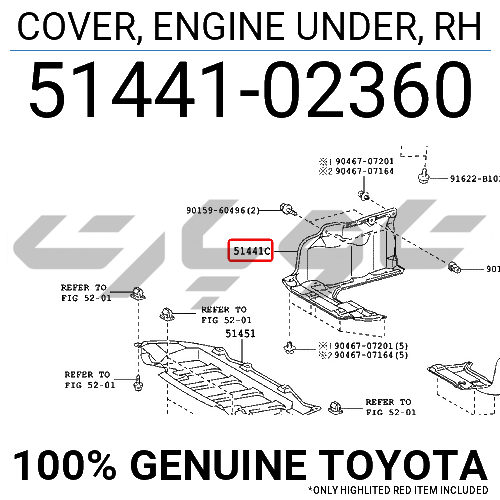 COVER, ENGINE UNDER, RH
